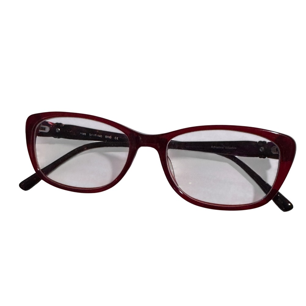 Adrienne Vittadini Eyeglasses Burgundy Cat Eye Frames Only 53 17 140 CE